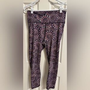 Fabletics Women's Cropped Pants with Purple and Pink Geometric Pattern